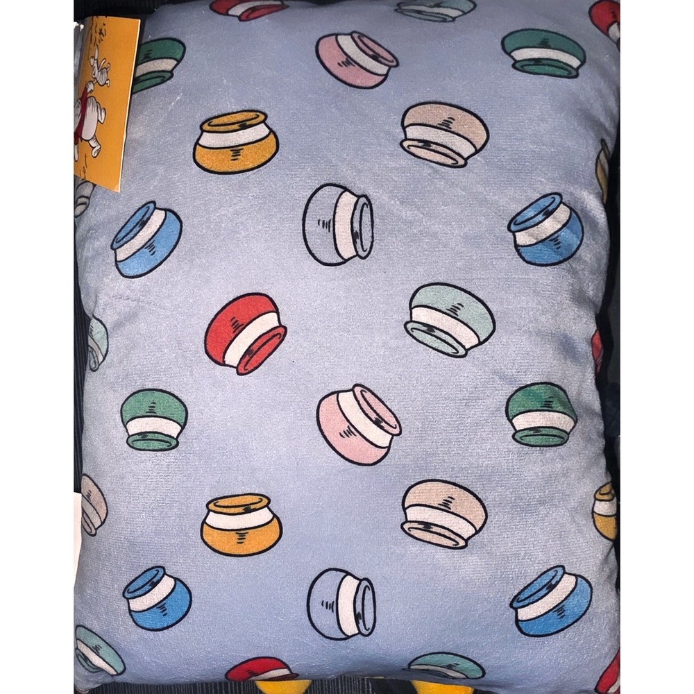 Disney Winnie the Pooh Plush Decorative Pillow Honey Pot Pattern Blue Red NWT - Picture 5 of 5